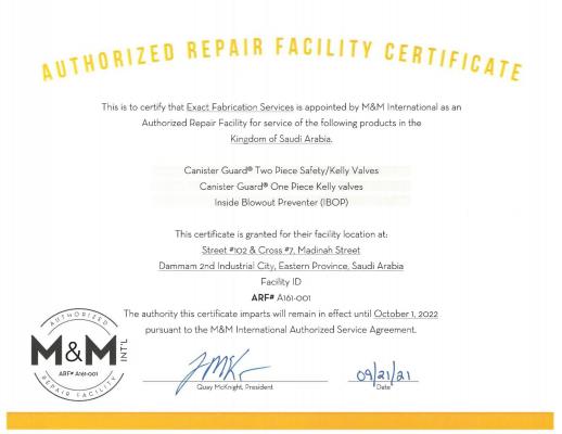 MMI-ARF-Certificate-Exact-FS-A161-001-10-1-2022